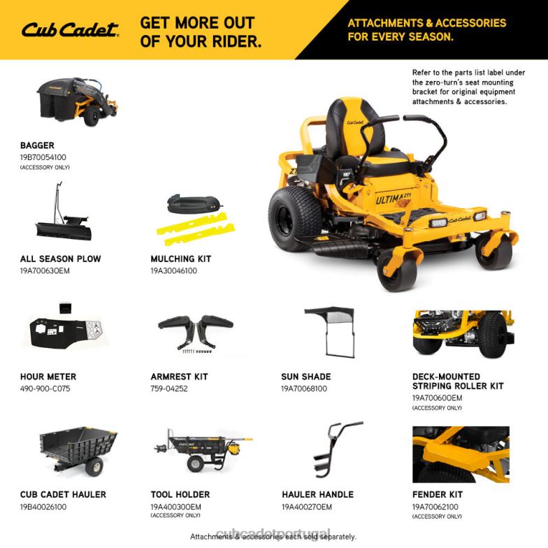 Cub Cadet zt1 42 equipamento RDL483