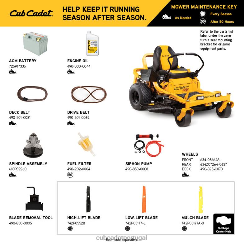 Cub Cadet zt1 42 equipamento RDL483