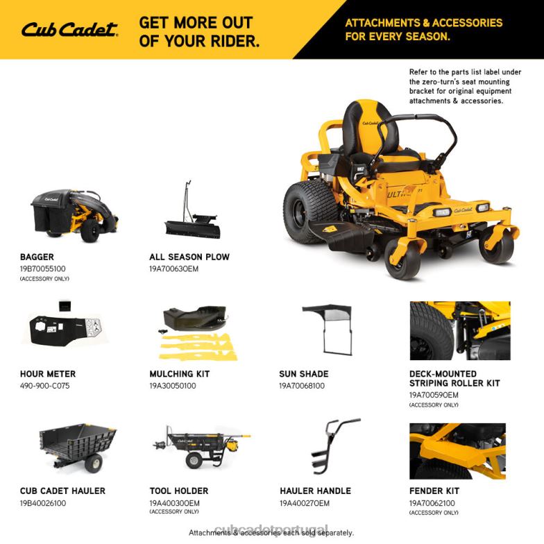 Cub Cadet zt1 50 equipamento RDL481