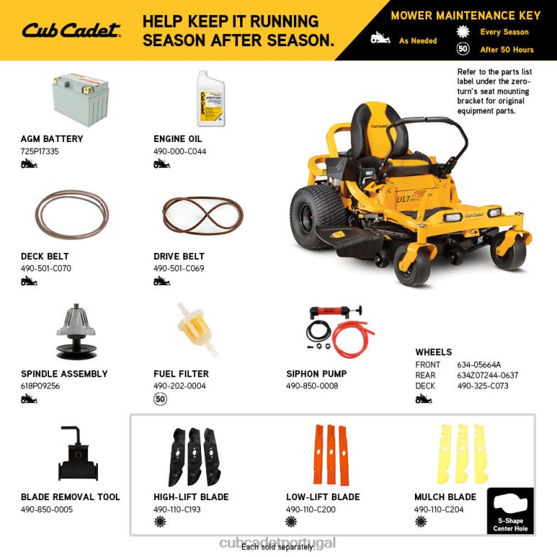 Cub Cadet zt1 50 equipamento RDL481