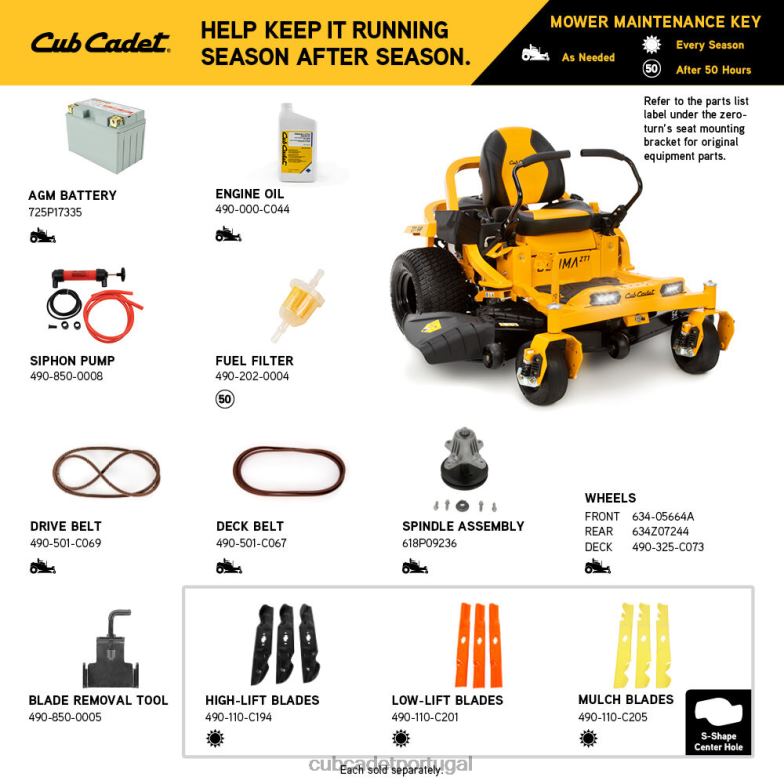 Cub Cadet zt1 54 equipamento RDL482