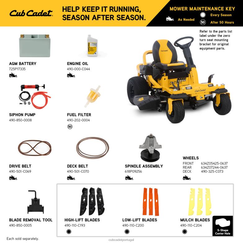 Cub Cadet zts1 50 equipamento RDL488