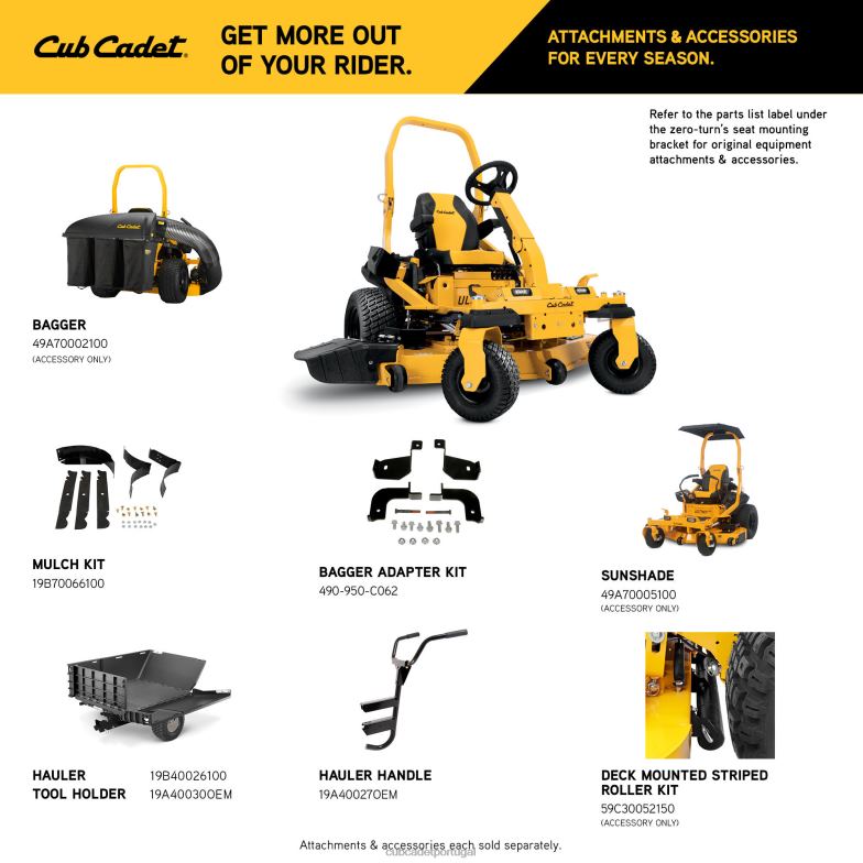 Cub Cadet ztxs5 60 equipamento RDL4820