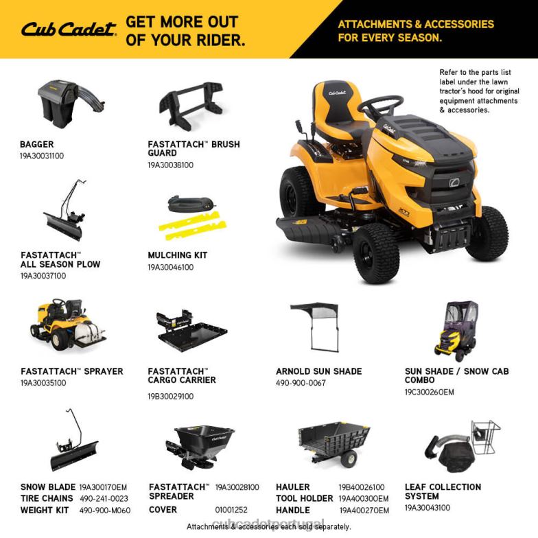Cub Cadet xt1 lt42b equipamento RDL4839