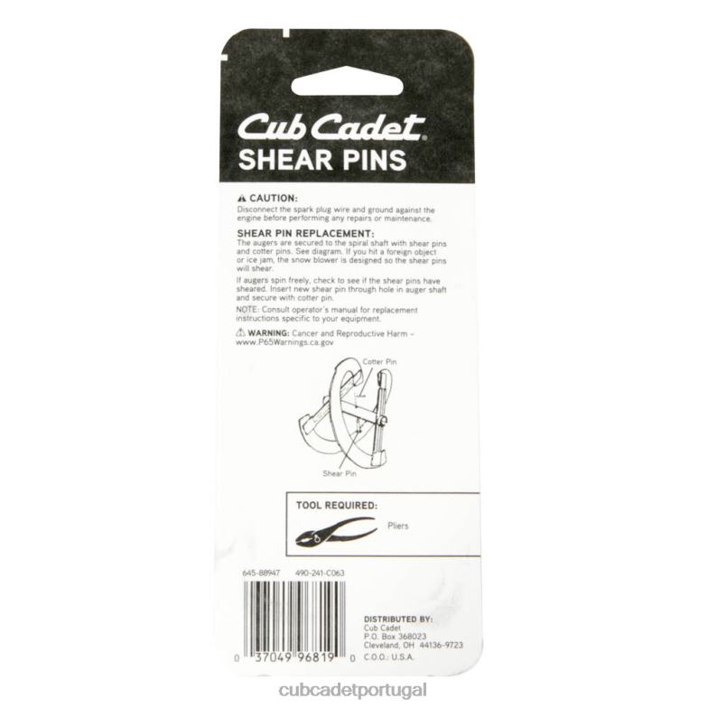 Cub Cadet kit de pino de cisalhamento, 0,25 x 1,5